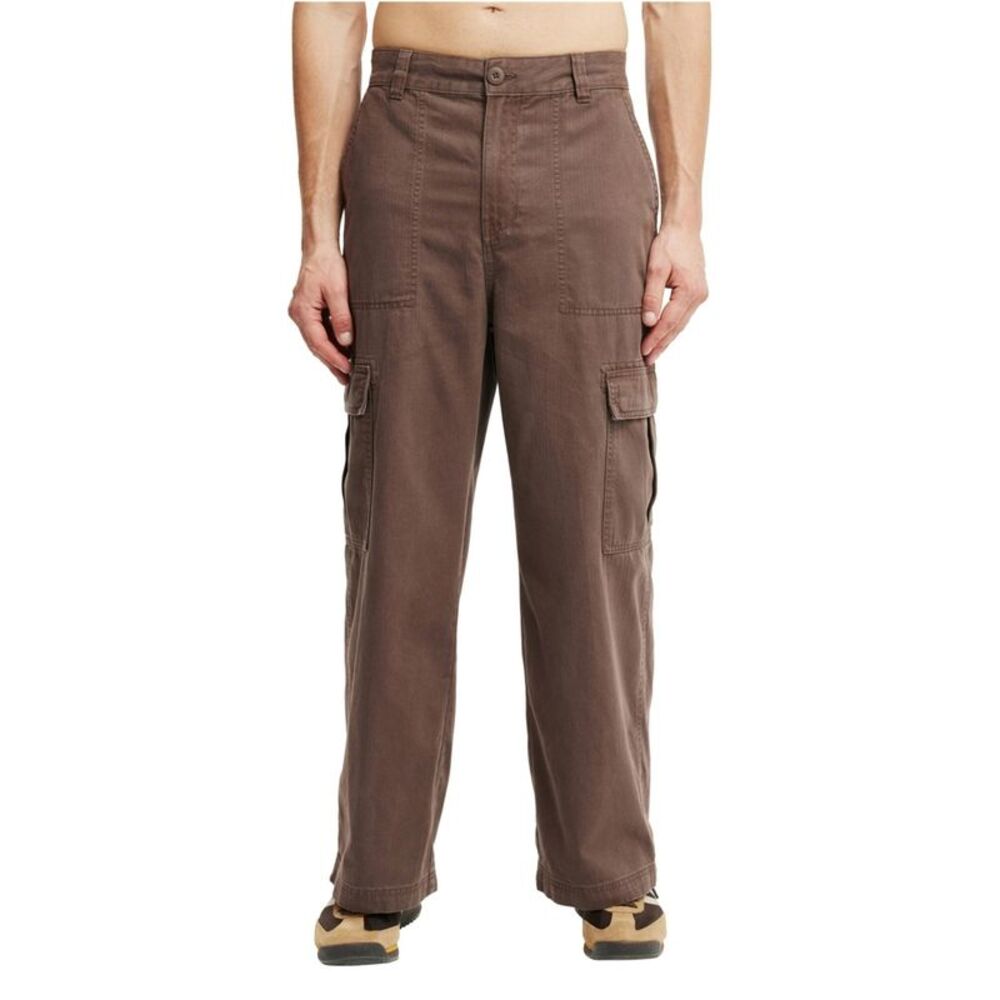 Cotton On Mens Axel Super Baggy Wide Leg Relaxed Cargo Casual Pants, NWT
